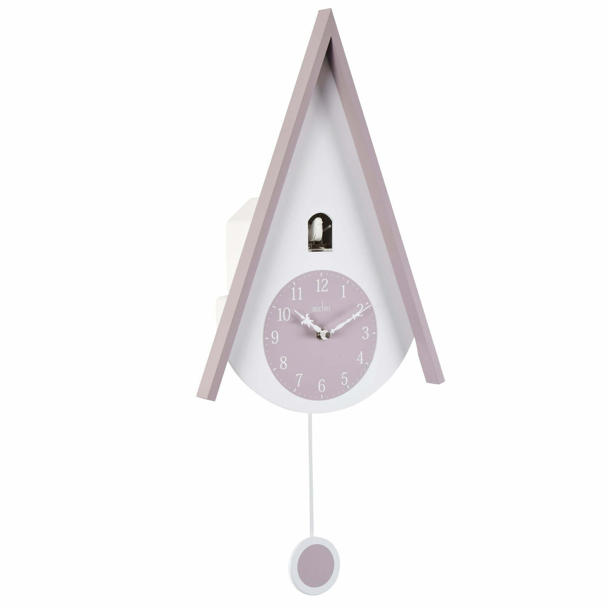 Acctim Lulea Chalet Style Wall Cuckoo Clock Mauve & White 60cm High 