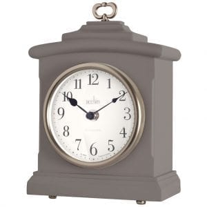 Acctim 36962 Napoleon Quartz Battery Mantle Mantel Clock in Earl Grey with Full Figure Arabic Numbers Harston 