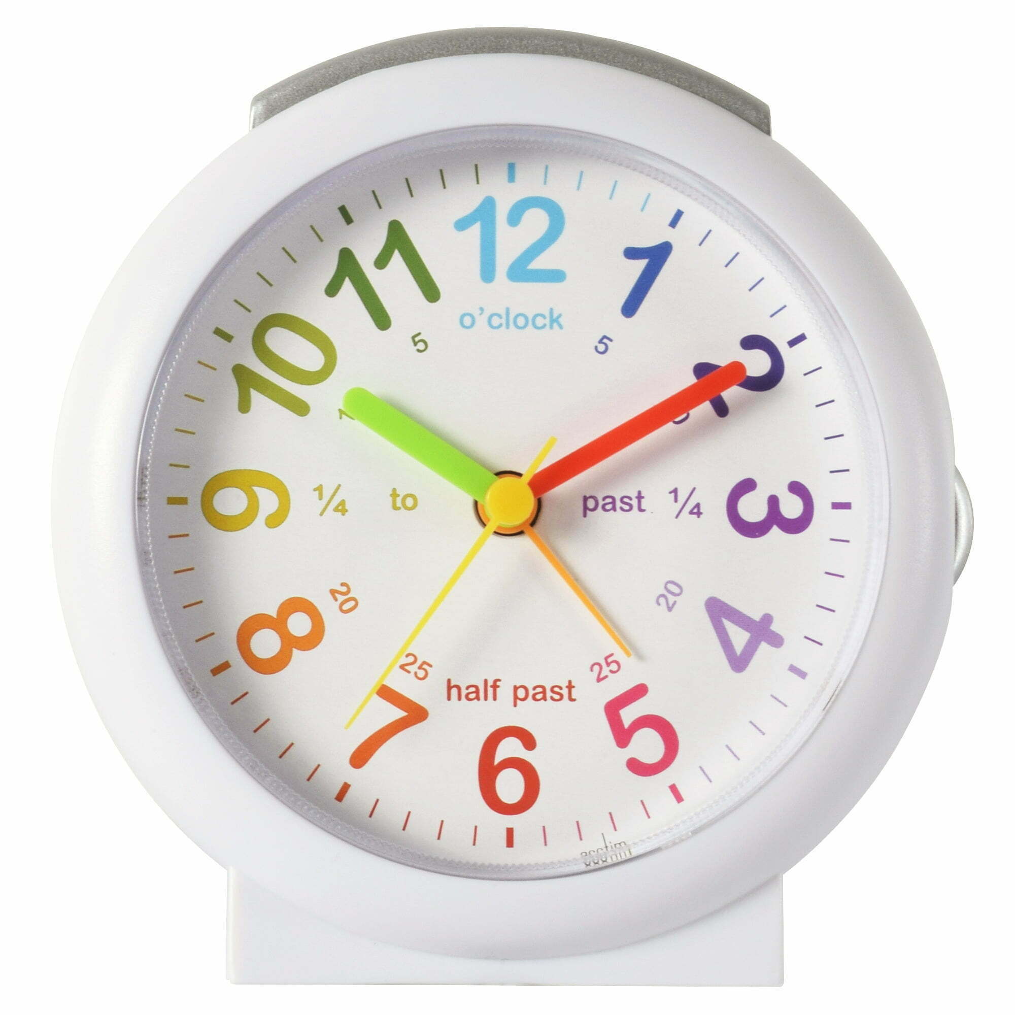Acctim Lulu 2 Blue Kids Alarm Clock Non-Ticking Color Face Learning To Tell Time 