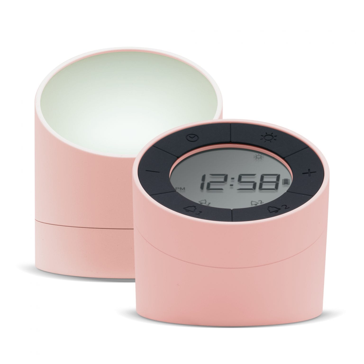 Acctim Jowie Dual Digital Alarm Clock Compact Bedside Shake to Snooze Night Light for Sleepers